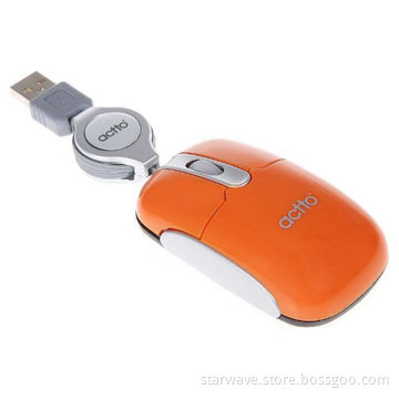 Mini Retractable Mouse with 5.0 + 0.25V Working Voltage, ≤100mA Working Current
